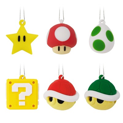Hallmark 6pc Super Mario Mini Christmas Tree Ornament Set: Indoor, Nintendo Licensed, No Battery Required