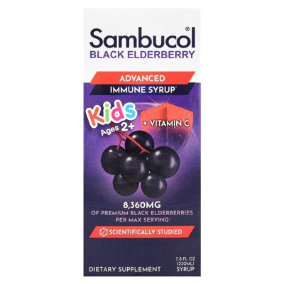 Sambucol Black Elderberry Syrup for Kids - Kids Elderberry Syrup, Added Vitamin C, Black Elderberry Syrup for Kids, Sambucus Elderberry Kids Syrup For