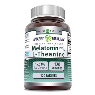 Amazing Formulas Melatonin Plus  L-Theanine  120 Tablets