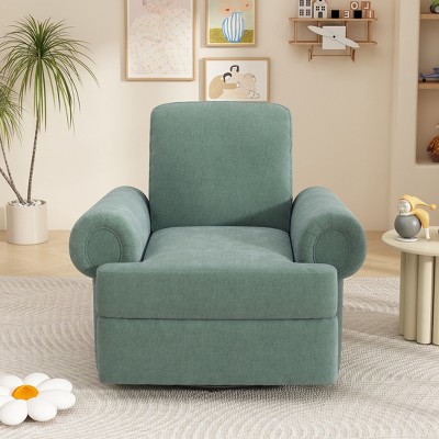 Christopher Knight Home Dravok Modern Chenille Upholstered Swivel Manual Recliner Chair with Adjustable Backrest