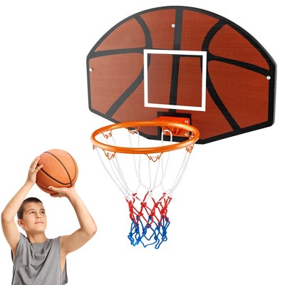 26'' Wall Mounted Basketball Hoop Set w/Shatter-proof Backboard Indoor Toy Gift