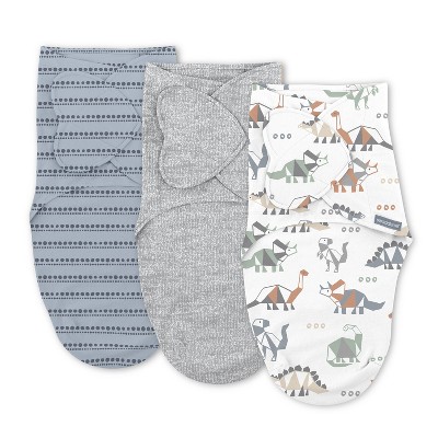 SwaddleMe by Ingenuity Monogram Collection Swaddle Wrap, for Ages 0-3 Months - 3pk