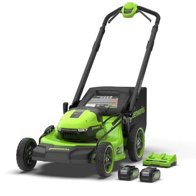 Greenworks Powerall 2x24V 21" Brushless Push Mower with (2) 4.0Ah Batteries and Charger