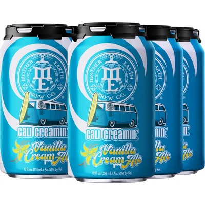 Mother Earth Cali Creamin' Vanilla Cream Ale Beer - 6pk/12 fl oz Cans