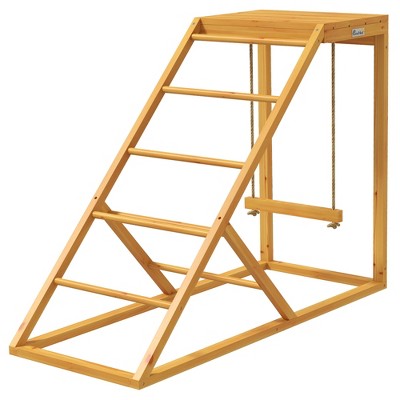 PawHut Chicken Activity Play for Healthy & Happy Animals, Chicken Coop Accessory with Chicken Perches & Hen Ladder, Chicken Coop Toy
