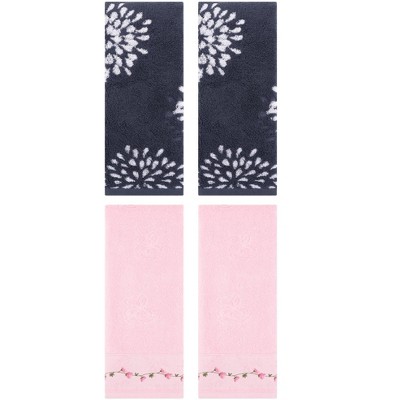 REGALWOVEN 4 Pcs Bathroom Absorbent Soft Hand Towels for Home Decorative