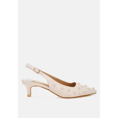 Hegron Stud Embellished Kitten Heels Women