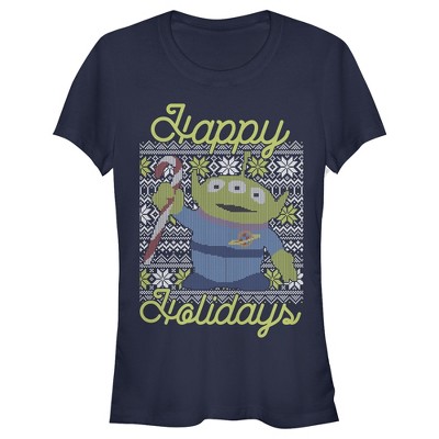 Juniors Womens Toy Story Christmas Alien Holidays T-Shirt