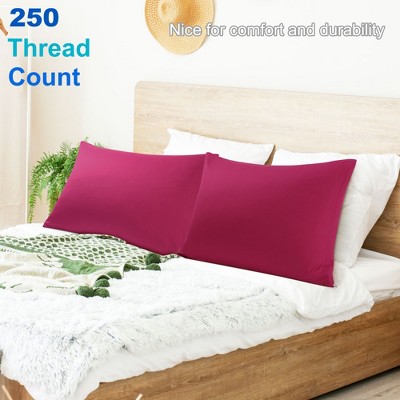 PiccoCasa Breathable Soft Comfortable Sold Cotton Zippered Pillowcases 2 Pcs