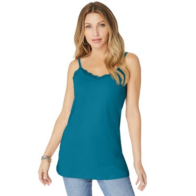 Roaman's Lace Trim Bra Cami