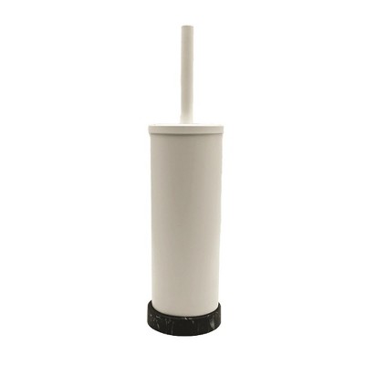 Cameo Toilet Bowl Cleaning Brush and Holder with Lid, Marble Base, 304 Stainless-Steel, Fingerprint-Proof, Rust Resistant, Heavy-Weight Base