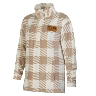 NCAA Texas A&M Aggies Women's Buffalo Checkered 1/4 Zip Sweatshirt