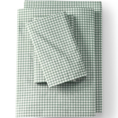 Lands' End 300 Thread Count Cotton Percale Yarn-Dyed Bed Sheet Set