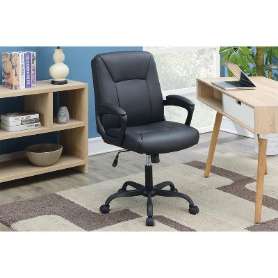 Grungis Faux Leather Swivel Office Chair with Universal Wheels and Arms,Gaming Chair with Adjustable Height,Modern Computer Chair for Office