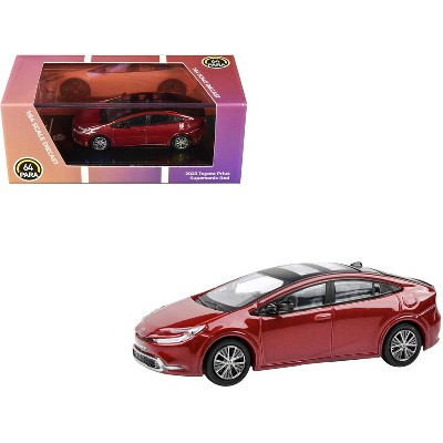 2023 Toyota Prius Supersonic Red Metallic with Black Top and Sun Roof and Sun Roof 1/64 Diecast Model Car by Paragon Models