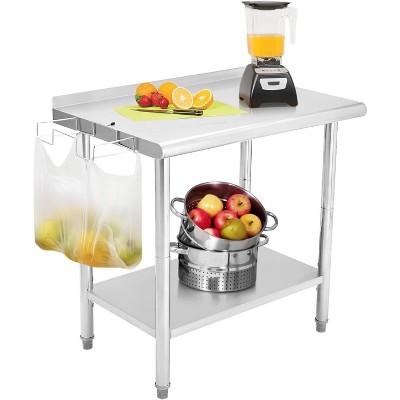NSF Certified Stainless Steel Work Table, Bilayer Table with Adjustable Undershelf