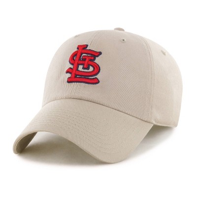 MLB St. Louis Cardinals Khaki Clean Up Hat: Adjustable Cotton Baseball Cap