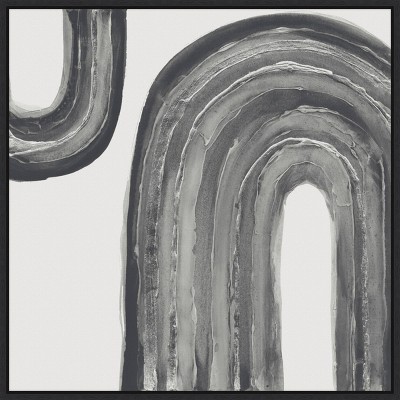 22" x 22" Gray Rainbow I by Chris Paschke Framed Canvas Wall Art Print - Amanti Art: Modern Black & White Decor