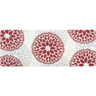 World Rug Gallery Modern Floral Circles Anti Fatigue Kitchen, Laundry Room, Comfort Indoor Mat, Door Mat