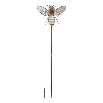 Transpac Metal Bee Garden Stake Colorful Outdoor Decor for Spring Home Decorations Perfect Gift for Garden Lovers