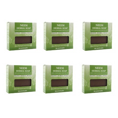 Plantlife Neem Herbal Bar Soap - Hand Crafted Using Plant-Based Ingredients - Made in California 4.5oz Bar