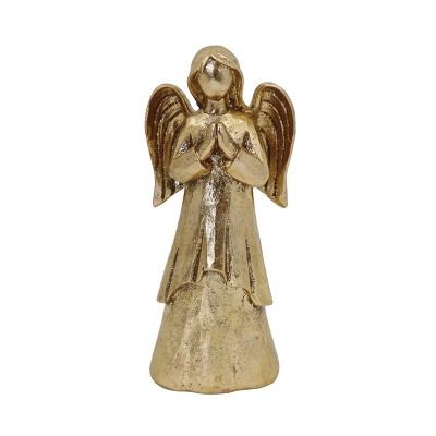 Transpac Golden Praying Angel Figurine Elegant Christmas Decor for Tabletop Indoor Use Gift Giving and Hostess Gifts
