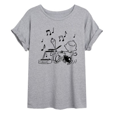 Women's - Peanuts - Snoopy Dancing Oversized Graphic T-Shirt