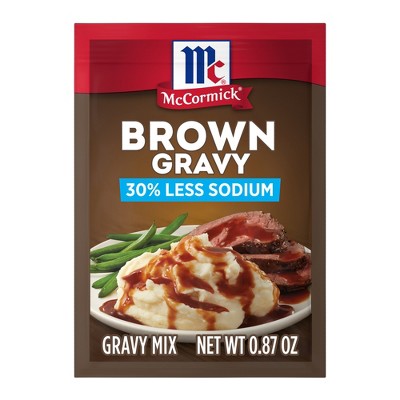 McCormick 30% Less Sodium Brown Gravy Mix - 0.87oz