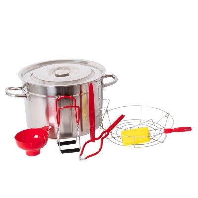 Lehman's Starter Canning Kit, Essential 7 Pc Set with Stainless Steel Water Bath Canner Stockpot, Rack and Essential Toolset