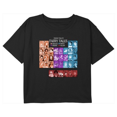 Girl's Disney Periodic Table of Fairy Tales Crop T-Shirt