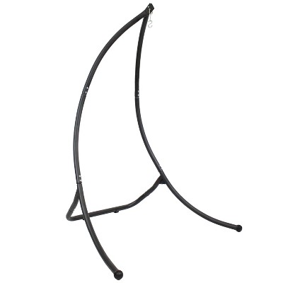 Sunnydaze Steel Outdoor Hammock Chair Stand with Curved Legs - Black - 84"