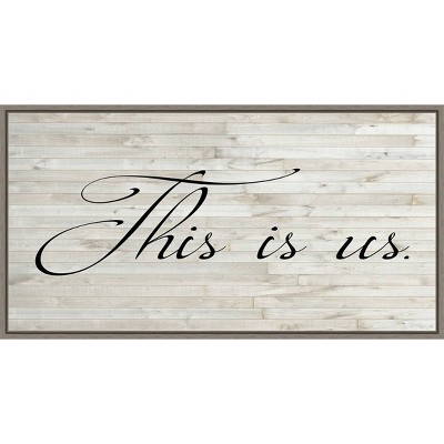 26" x 14" Family Inspiration I by Alicia Ludwig Framed Canvas Wall Art Gray Wash - Amanti Art: Modern Typography, Large Canvas Decor