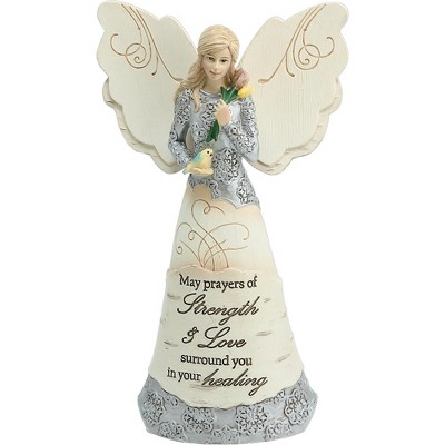 Pavilion Gift Company - Strength & Healing - 6.5" Angel Holding Bird - Decorative Objects