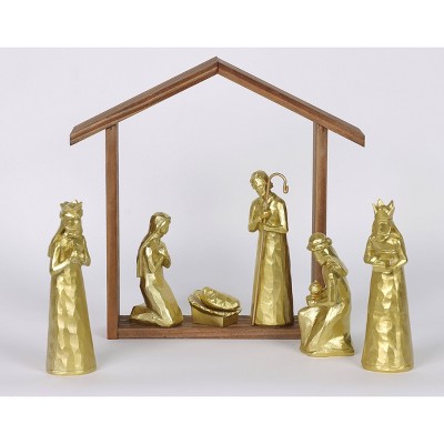 7pc Metallic Christmas Nativity Scene Figurine Set - Wondershop™ Gold