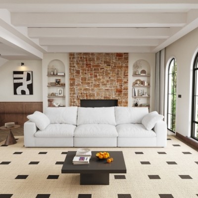 Oversized Cloud Modular Sectional Sofafor Living Room,Minimalist Wide Deep Seat Couches for Office Apartment 3Seaters