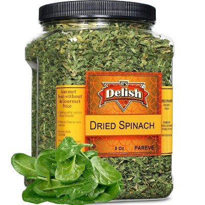 Chopped Dried Spinach Flakes by It's Delish, 8 Oz Jumbo Container