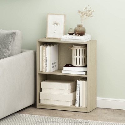 Furinno 2-Tier Open Bookshelf Bookcase Night Stand End Table Bed/Sofa Side Storage Display Cabinet,Metropolitan Pine