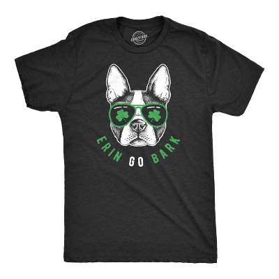 Mens Erin Go Bark T Shirt Funny St. Patrick’s Day St. Paddys Clothes Dog Tee - Crazy Dog Men's T Shirt for Saint Patrick's Day