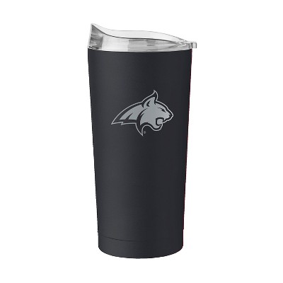 NCAA Montana State Bobcats 20oz Powder Coat Tumbler: Portable Drinkware, Steel & Plastic