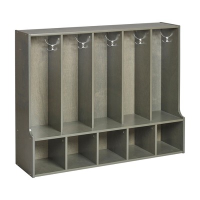 ECR4Kids Streamline 5-Section Toddler Coat Locker with Bench