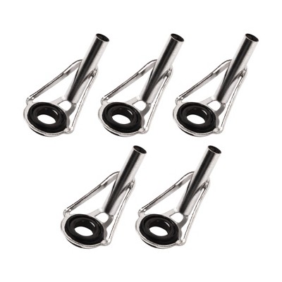 Unique Bargains Metal Fishing Rod Tip Guide Rings Replacement Silver Tone Black 0.118" Dia 5 Pcs