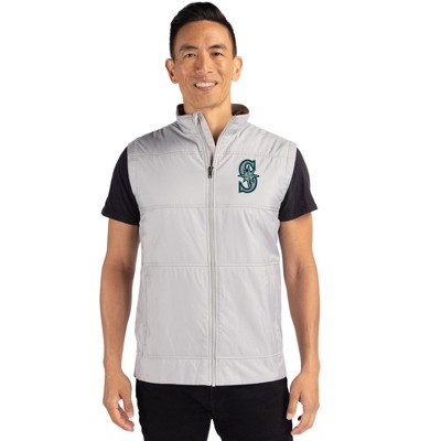 Seattle Mariners Cutter & Buck Stealth Hybrid Quilted Mens Windbreaker Vest