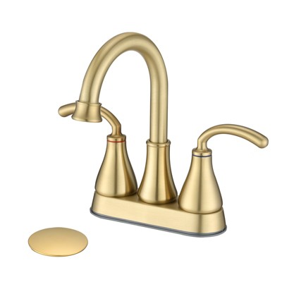 PROOX 4 in. Centerset 2-Handle Bathroom Faucet with Pop Up Drain