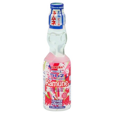 Kimura Beverage Ramune Lychee - Case of 18 - 6.76 fl oz.