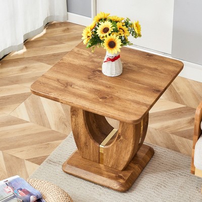 CAVINAS Coffee Tables for Living Room Modern Black Marble-Patterned Square Coffee Table Side Table for Dining Room and Bedroom