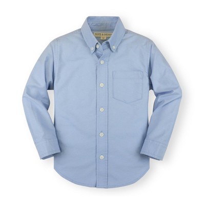 Hope & Henry Boys'  Cotton Long Sleeve Oxford Button Down Shirt, Infant