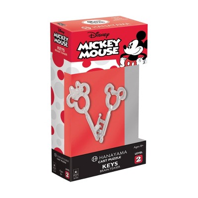 Bepuzzled Hanayama Level 2 Mickey/Minnie Keys Cast Puzzle - 2pc: Educational Metal Brainteaser, Disney License