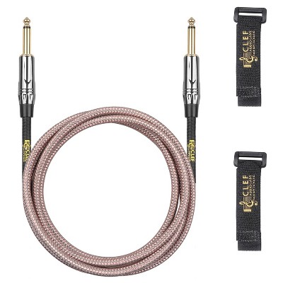 Clef Audio Labs Instrument Guitar Cable, 6ft - 1/4 inch TS Straight to Straight Electric bass Guitar AMP Cord Copper Braided Jacket