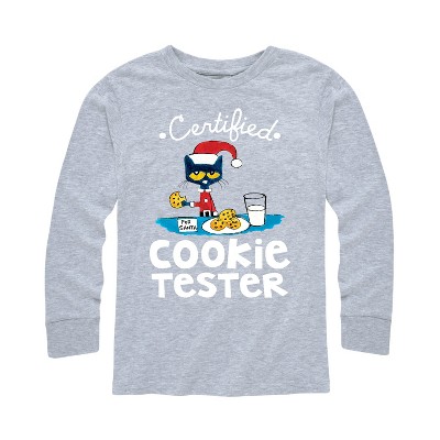 Boys' - Pete The Cat - Certified Cookie Tester Long Sleeve Graphic T-Shirt
