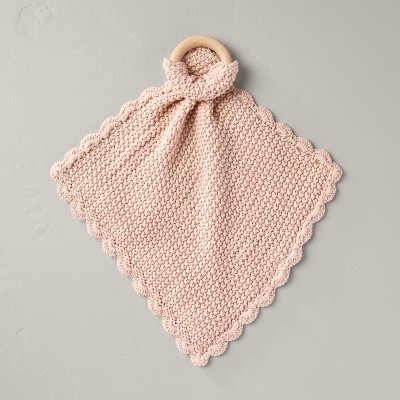 Soft Knit Baby Security Blanket with Wood Ring - Hearth & Hand™ with Magnolia